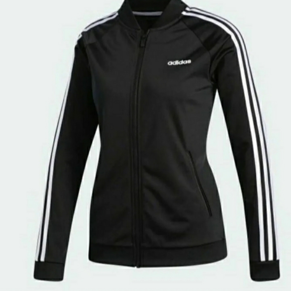 Adidas black track jacket full zipp sz M